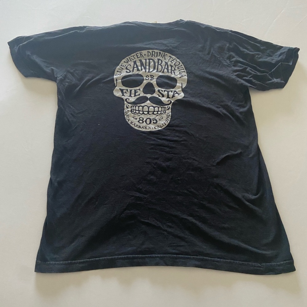 American Apparel Black Graphic “Sandbar” skeleton Tee